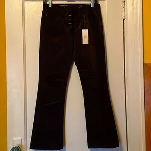 AG- Adriano Goldschmidt Jodi Crop lace up velvet pants. Deep charcoal gray